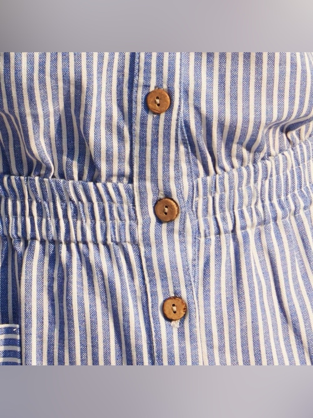 MICAS Blue & White Striped Short Romper - Size M - Boho Beach Style - Picture 4 of 14